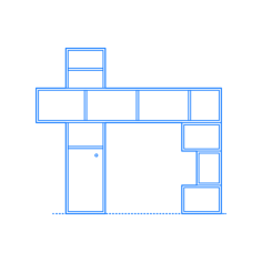 Furniture Bookcases Puzzle Bookcase Sticker Outline Svg File, Free Vectors File